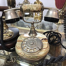 Téléphone vintage à cadran rotatif style marbre