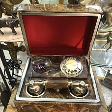 Téléphone vintage en onyx/marbre Made in Italy avec coffret