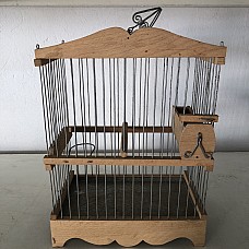 Hand Crafted Wooden Bird Cage