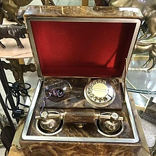 Téléphone vintage en onyx/marbre Made in Italy avec coffret